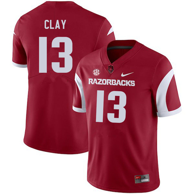 Men #13 Collin Clay Arkansas Razorbacks College Football Jerseys Sale-Cardinal - Click Image to Close